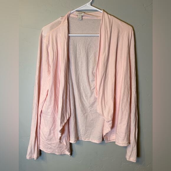 J. Crew Women’s Striped Cotton Knit Open Cardigan (Pink) - Picture 1 of 3